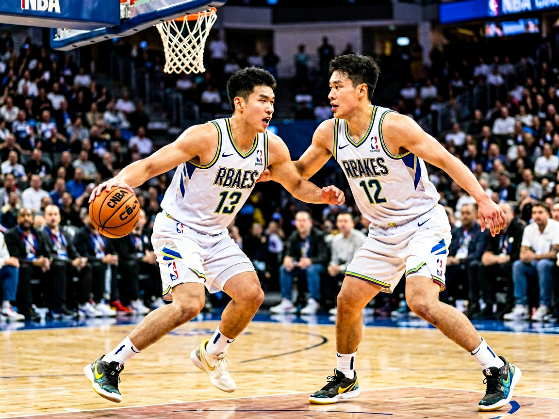 篮球比赛精彩瞬间，NBA赛场激烈对抗